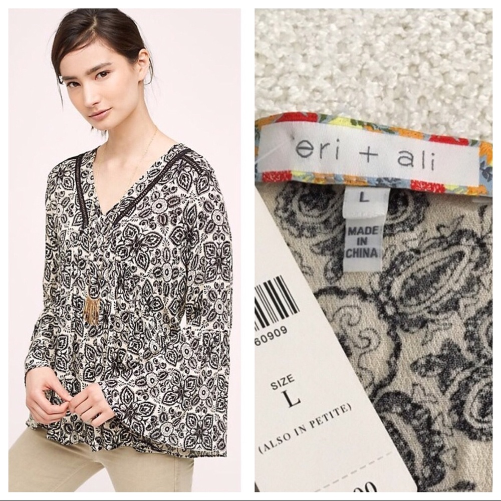 ANTHRO “Hervine” Peasant Top by Eri + Ali